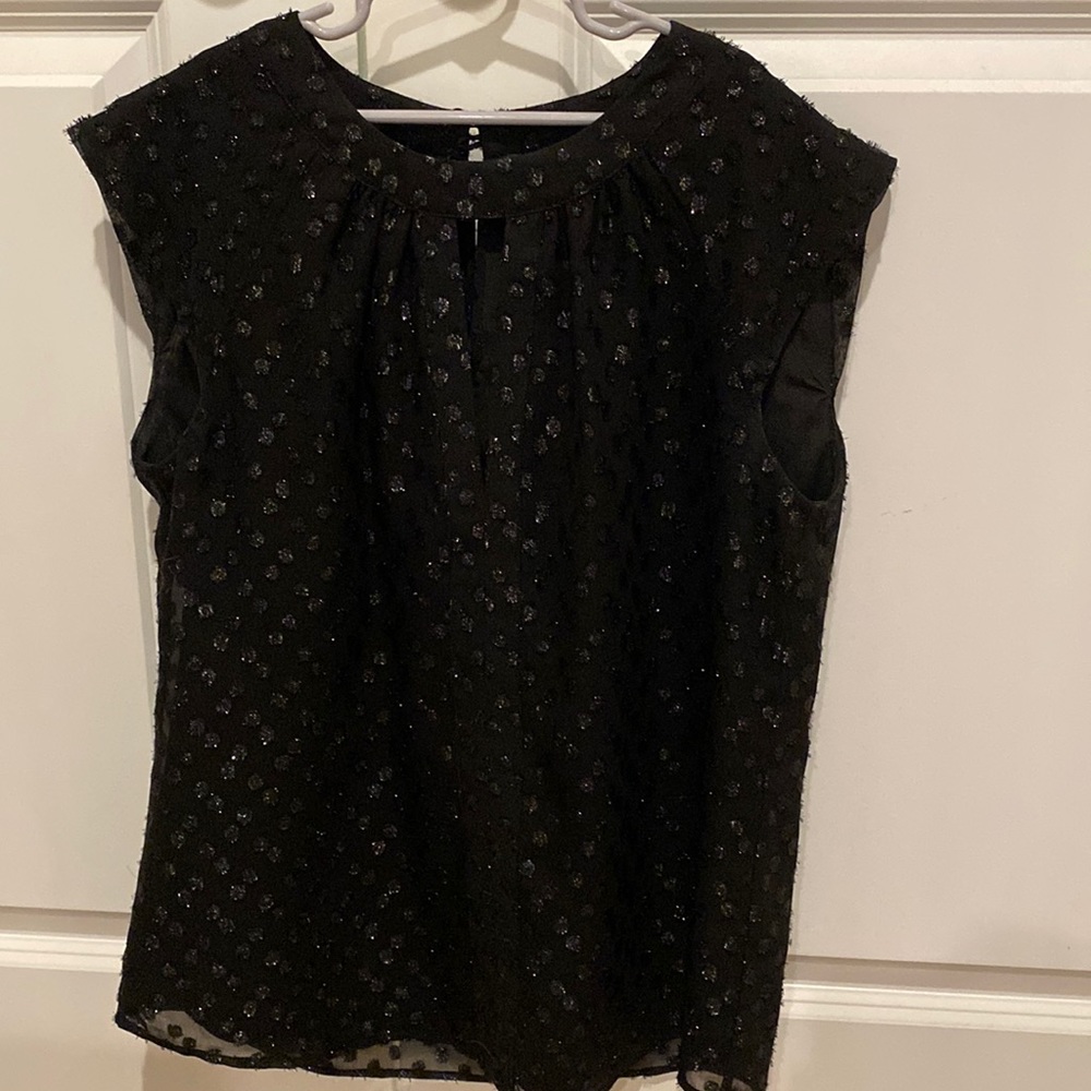 pretty black polka dots blouse with sparkles
